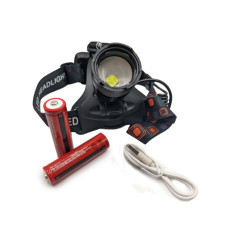 Фонарь налобный аккумуляторный HEADLAMP 141 P50 с зарядкой USB 