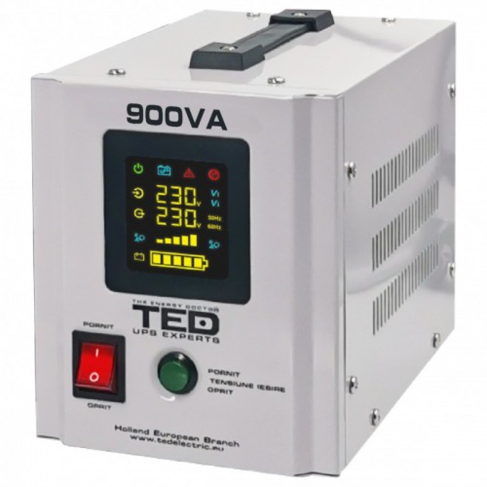 ИБП с правильной синусоидой под внешнюю АКБ 12В ток заряда 10А PSW-Ted-900VA (PSU-500W) микс 12V/24V