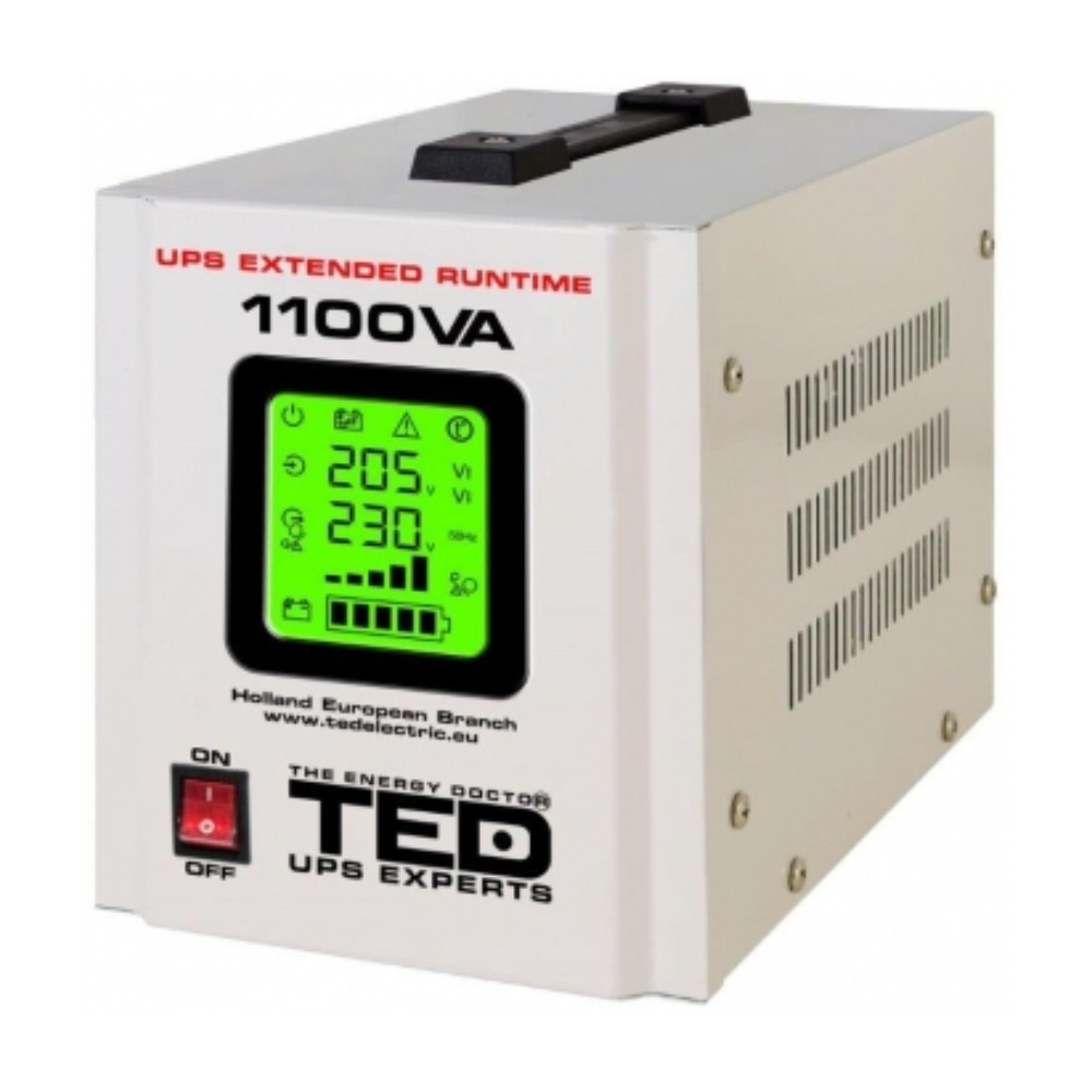 ДБЖ TED 1100VA 700W, 12V ЧИСТА СИНУСОЇДА, ПІД АКУМУЛЯТОР