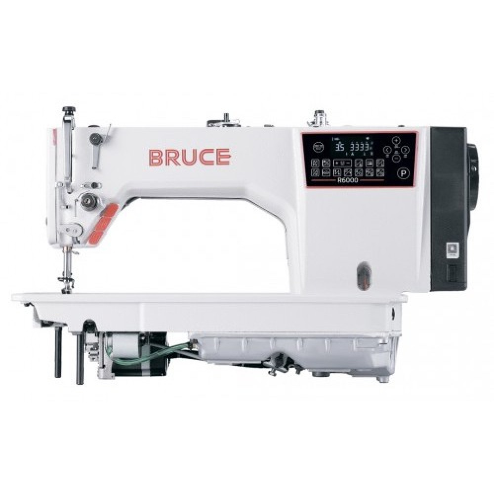 BRUCE BRC-R6000-D промислова комп'ютеризована швейна машина із закритим масляним картером, електронним регулюванням довжини стібка, руху зубчастої рейки та підйомника лапки.